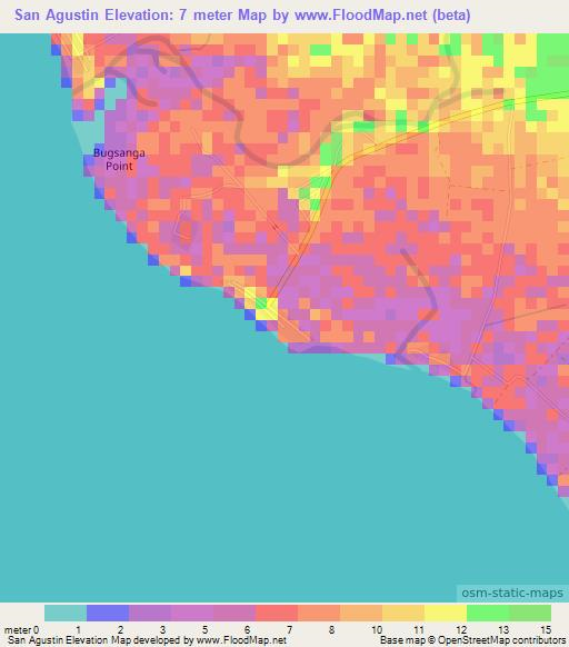 San Agustin,Philippines Elevation Map