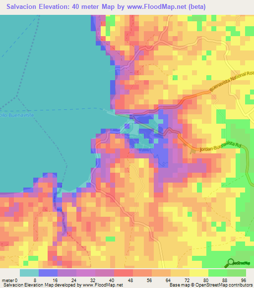 Salvacion,Philippines Elevation Map