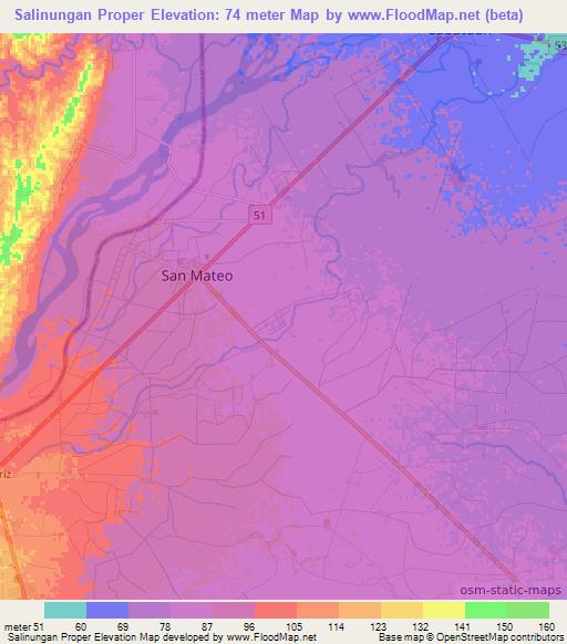 Salinungan Proper,Philippines Elevation Map