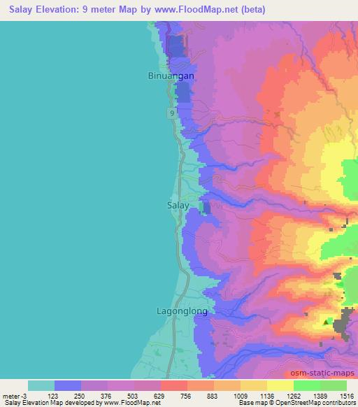 Salay,Philippines Elevation Map