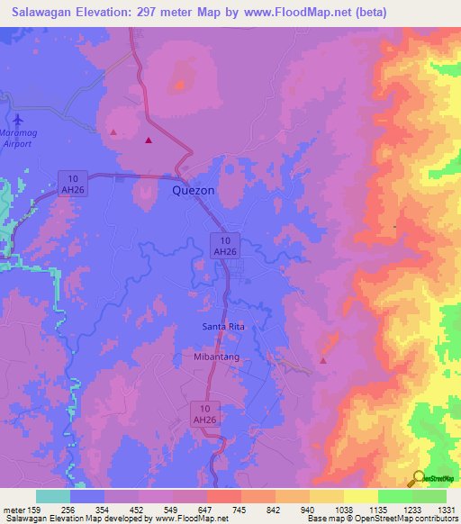 Salawagan,Philippines Elevation Map