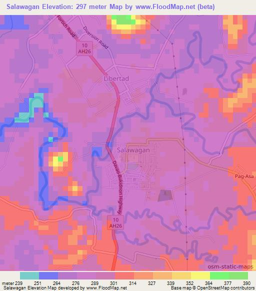 Salawagan,Philippines Elevation Map