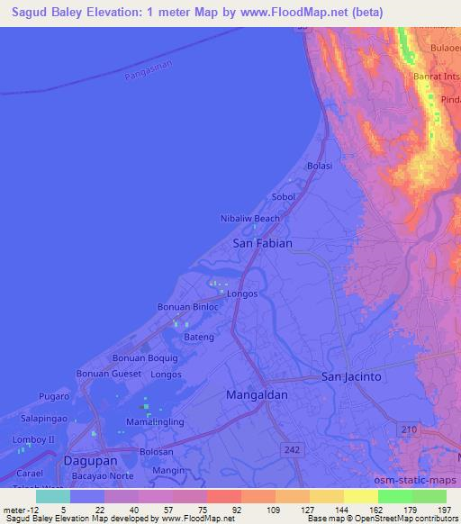 Sagud Baley,Philippines Elevation Map