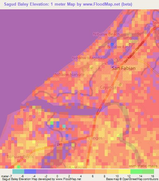 Sagud Baley,Philippines Elevation Map