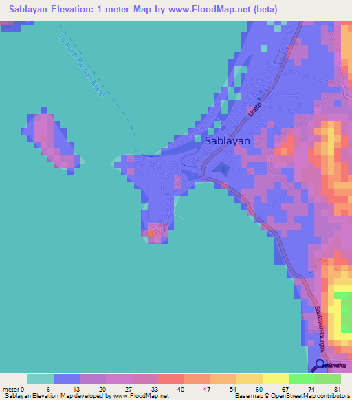 Sablayan,Philippines Elevation Map