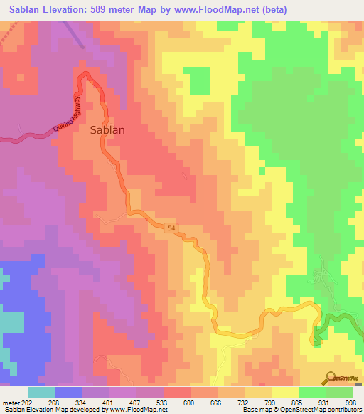 Sablan,Philippines Elevation Map