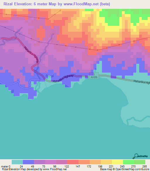 Rizal,Philippines Elevation Map