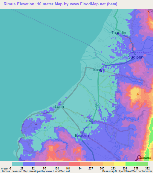 Rimus,Philippines Elevation Map