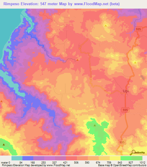 Rimpeso,Philippines Elevation Map
