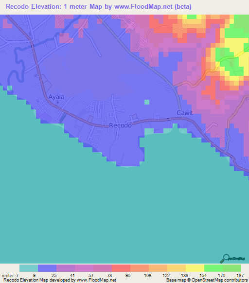 Recodo,Philippines Elevation Map
