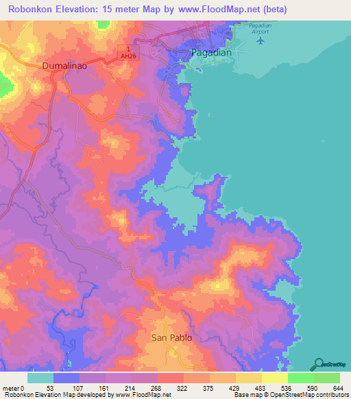 Robonkon,Philippines Elevation Map