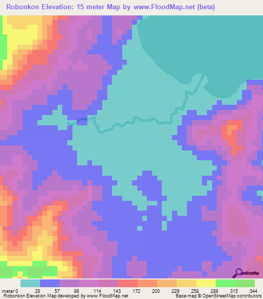 Robonkon,Philippines Elevation Map