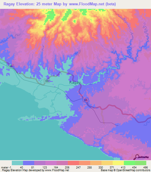 Ragay,Philippines Elevation Map