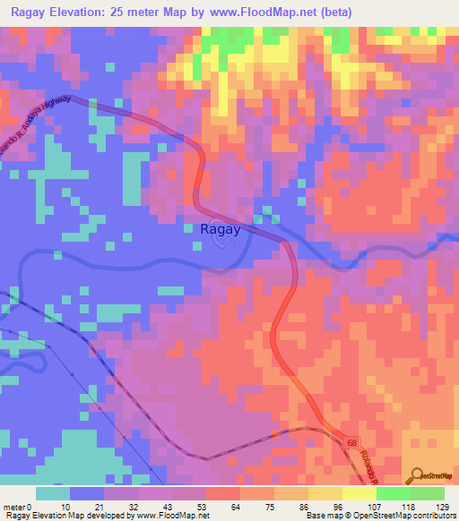 Ragay,Philippines Elevation Map