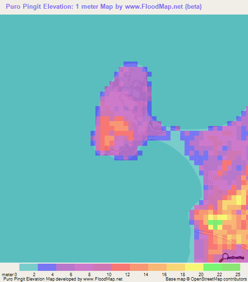 Puro Pingit,Philippines Elevation Map