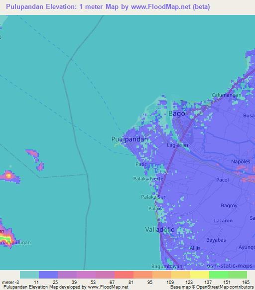 Pulupandan,Philippines Elevation Map