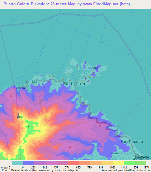 Puerto Galera,Philippines Elevation Map