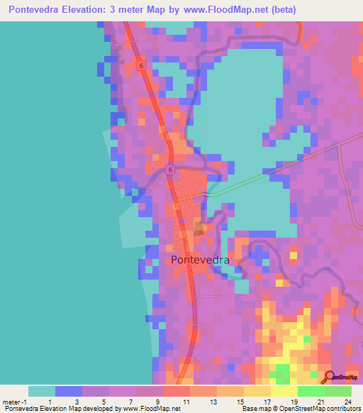 Pontevedra,Philippines Elevation Map