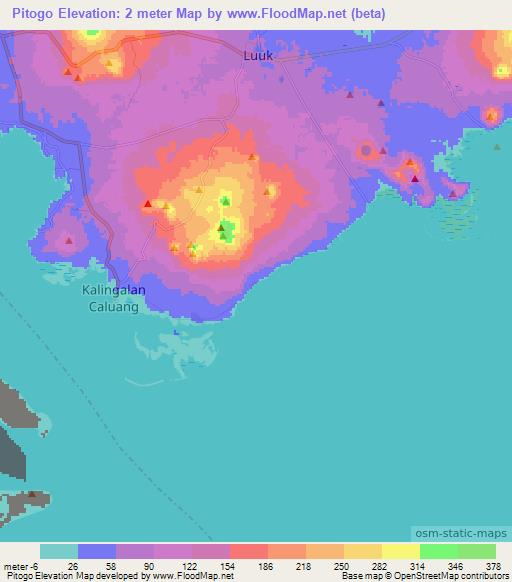 Pitogo,Philippines Elevation Map