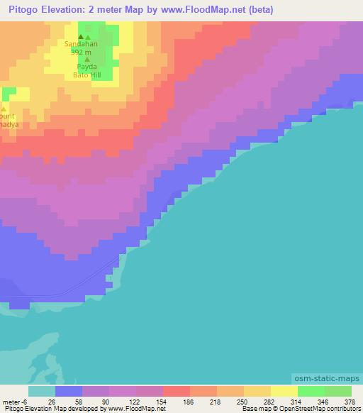 Pitogo,Philippines Elevation Map