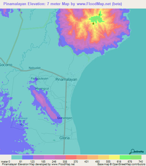 Pinamalayan,Philippines Elevation Map