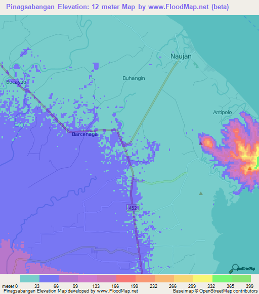Pinagsabangan,Philippines Elevation Map