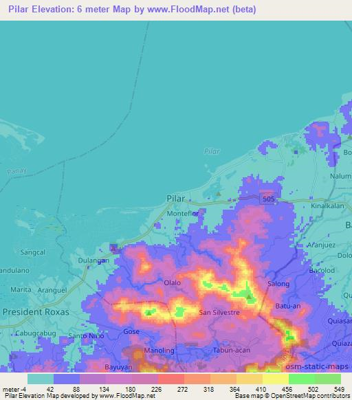 Pilar,Philippines Elevation Map