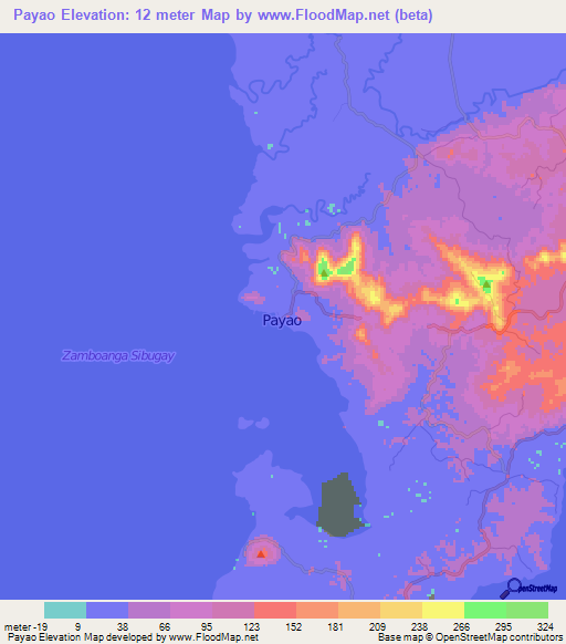 Payao,Philippines Elevation Map