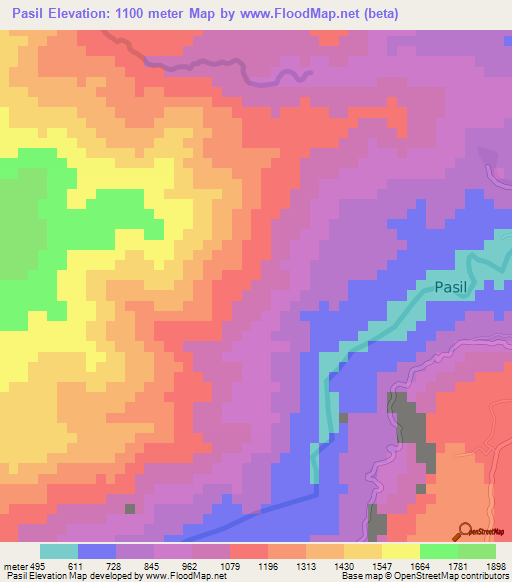 Pasil,Philippines Elevation Map