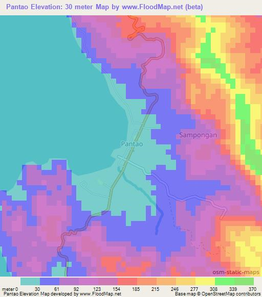 Pantao,Philippines Elevation Map