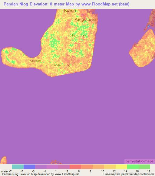 Pandan Niog,Philippines Elevation Map