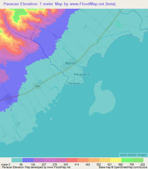 Panacan,Philippines Elevation Map