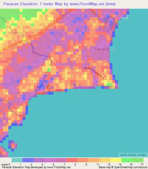Panacan,Philippines Elevation Map