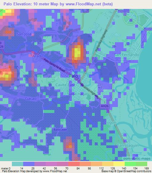 Palo,Philippines Elevation Map