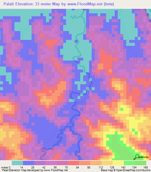 Palali,Philippines Elevation Map