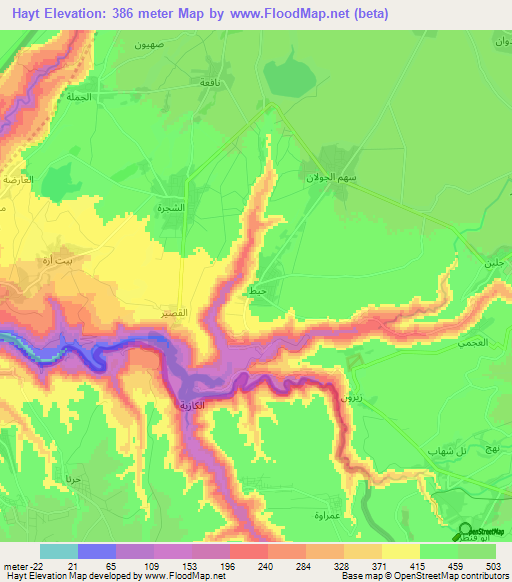 Hayt,Syria Elevation Map