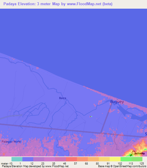 Padaya,Philippines Elevation Map