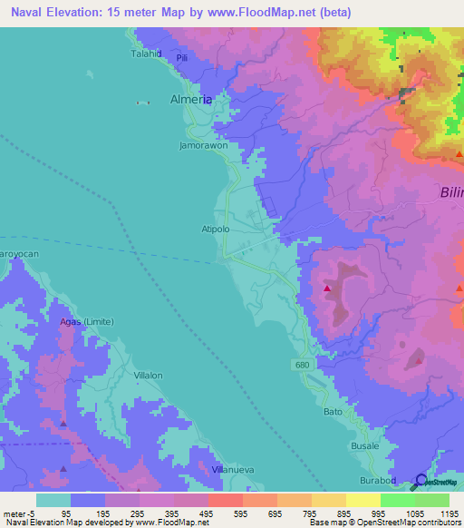 Naval,Philippines Elevation Map