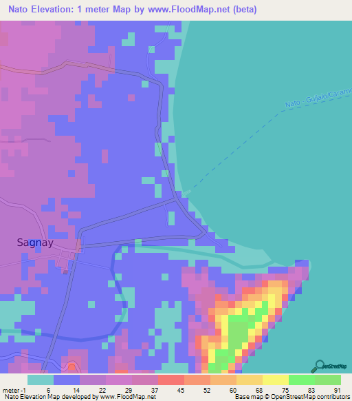 Nato,Philippines Elevation Map