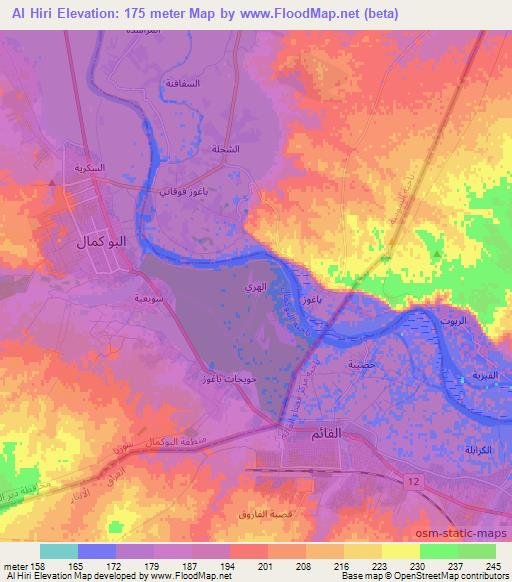 Al Hiri,Syria Elevation Map