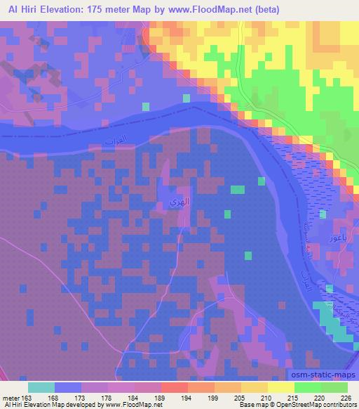 Al Hiri,Syria Elevation Map