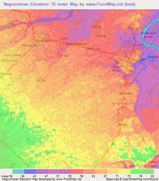 Nagrumboan,Philippines Elevation Map