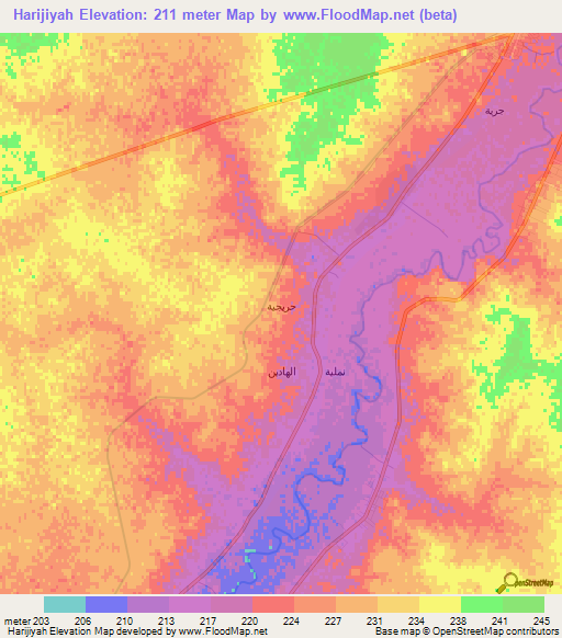 Harijiyah,Syria Elevation Map