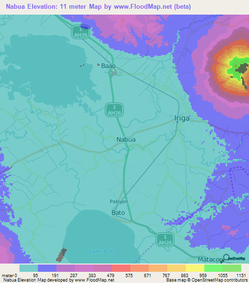 Nabua,Philippines Elevation Map