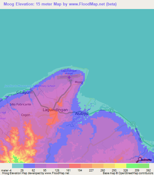 Moog,Philippines Elevation Map