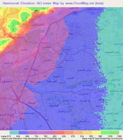 Hammurah,Syria Elevation Map
