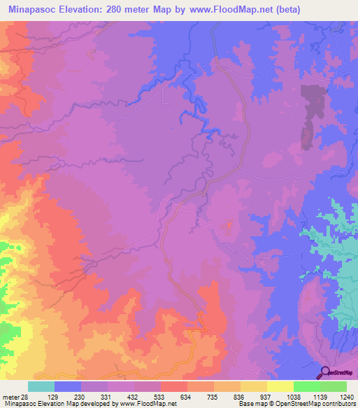 Minapasoc,Philippines Elevation Map