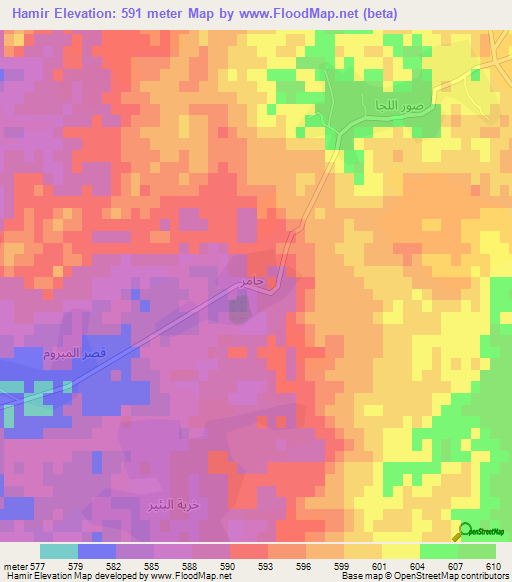 Hamir,Syria Elevation Map