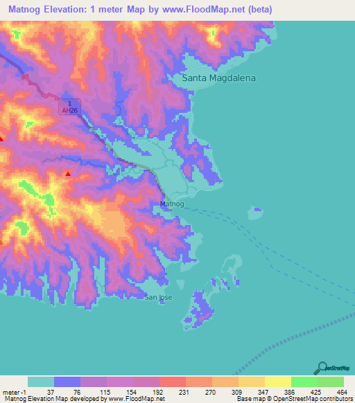 Matnog,Philippines Elevation Map