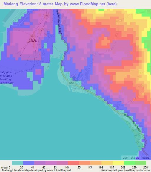 Matlang,Philippines Elevation Map